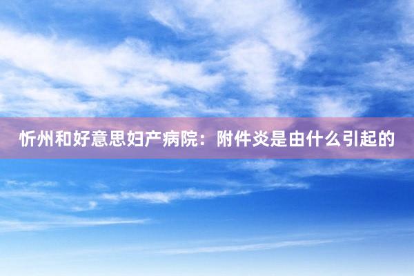 忻州和好意思妇产病院：附件炎是由什么引起的
