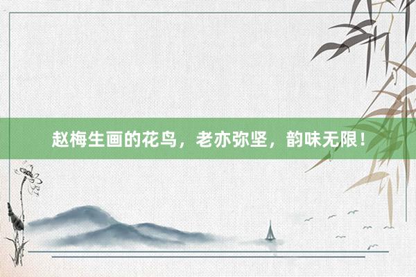 赵梅生画的花鸟，老亦弥坚，韵味无限！