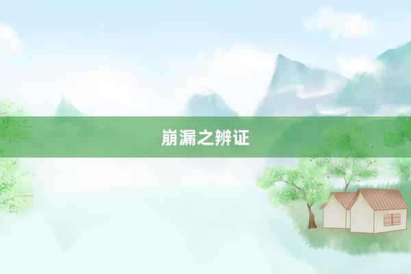 崩漏之辨证