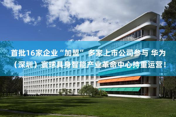 首批16家企业“加盟” 多家上市公司参与 华为（深圳）寰球具身智能产业革命中心持重运营！