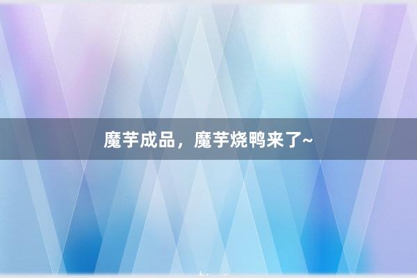魔芋成品，魔芋烧鸭来了~