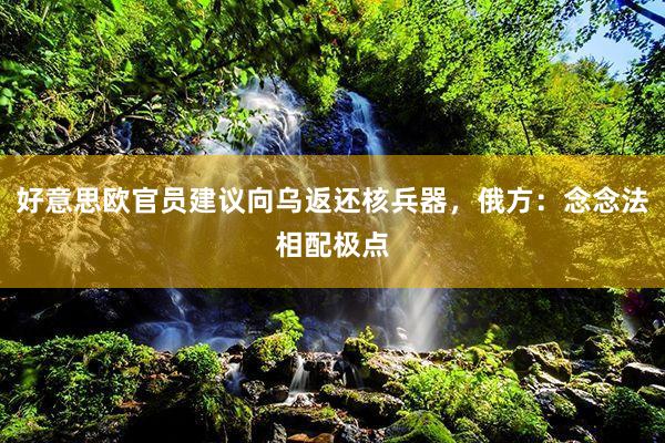 好意思欧官员建议向乌返还核兵器，俄方：念念法相配极点