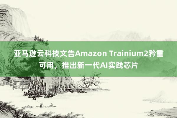 亚马逊云科技文告Amazon Trainium2矜重可用，推出新一代AI实践芯片