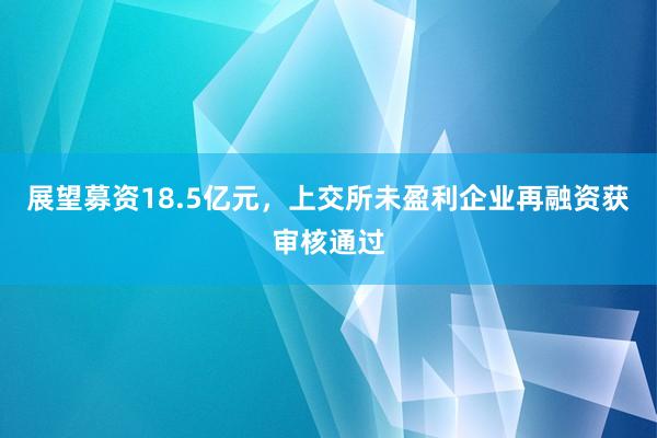 展望募资18.5亿元，上交所未盈利企业再融资获审核通过